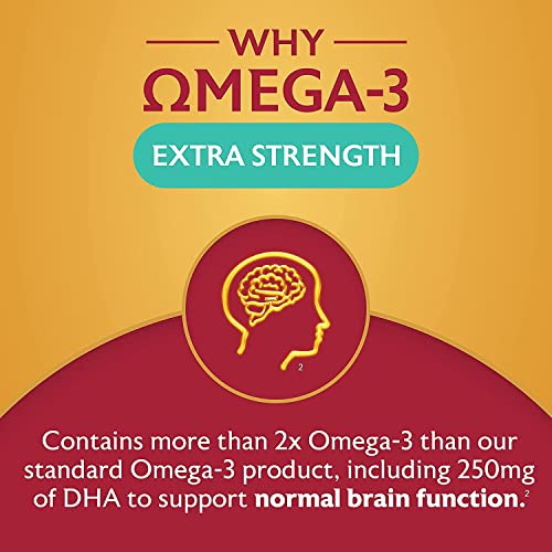 Seven Seas Omega-3 Fish Oil Extra Strength, One-A-Day, Vitamin D, 1250 mg Fish Oil, 750 Mg Omega-3 + 250 mg, 30 High Strength Tablets