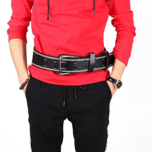 Auntwhale PVC Weight Lifting Belt Powerlifting Belt Protect Waist Lumbar Protection Men Adults Gym Fitness Equipment Black