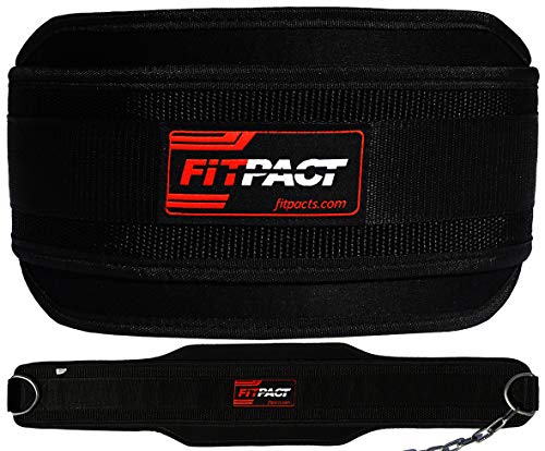 FITPACT Dipping Belt with Chain Adjustable Heavy Duty Dip Weight Lifting Bodybuilding Gym Dips Triceps Chin Pull Up Powerlifting Strength Training Deadlift Dumbbell Squats Push Ups