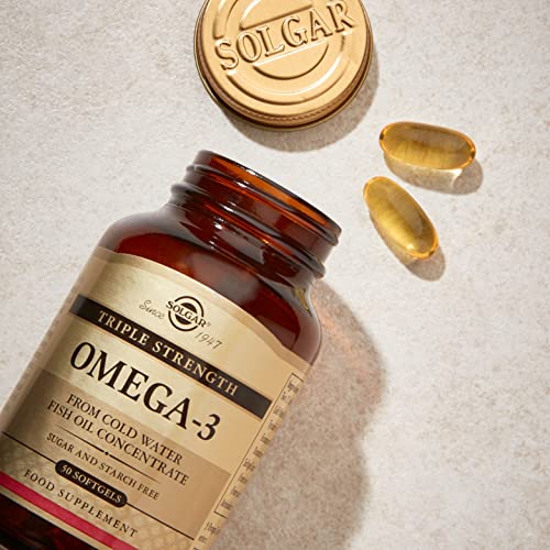 Solgar Triple Strength Omega 3 - Supports Brain & Eyes - Heart Health Friendly - Fish Oil - 100 Softgels