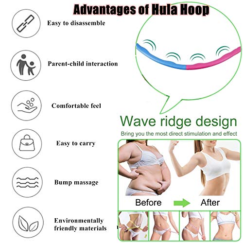 LUCKY CUP Exercise Fitness Hula Hoop For Weight Loss Easy to Spin Premium Quality with Soft Padding Weighted Hula Hoop for Adults Flexible Portable Fitness tool (Section 8a)