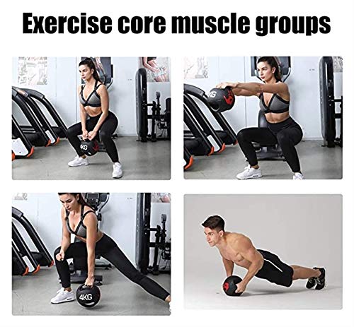 Medicine Ball Men Women Training Medicine Ball, Ergonomic Double-handle Fitness Ball, 3kg/4kg/5kg/6kg/7kg/8kg/9kg/10kg/12kg (Size : 3kg/6.6lbs)