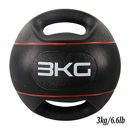 Medicine Ball AGYH Binaural Rubber, Home Gym Core Training Aerobics Elastic Fitness Ball, 3kg/4kg/5kg/6kg/8kg/10kg (Size : 3kg/6.6lb)