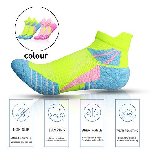VFAMAN Running Socks for Women, Anti-Blister & Sweat-Wicking, Trainer, Light Weight, Athletic (2 Pairs, UK(4-7)/EU(35-40))