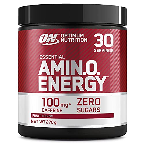 Optimum Nutrition Amino Energy Pre Workout Powder, Energy Drink with Beta Alanine, Vitamin C, Caffeine and Amino Acids, Fruit Fusion, 30 Servings, 270 g, Packaging May Vary