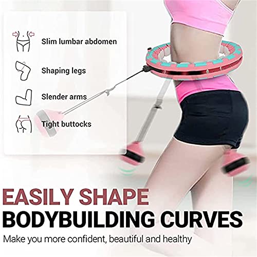 Smart Hula Hoop for Adults, Weighted Hoola Hoops with Ball, 24 Detachable Knots Smart Hoop, 2 in 1 Massage and Fitness Non-Falling Hula Ring for Fitness Exercise Weight Loss (1.5kg)