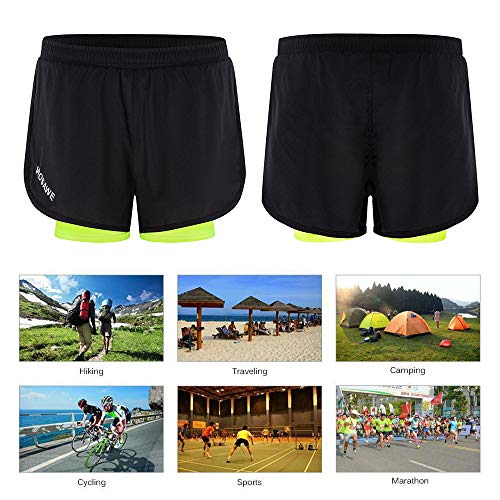 Lixada Mens Running Shorts 2-in-1 Quick Drying Breathable Cycling Shorts with Longer Liner for GymTraining Exercise Jogging