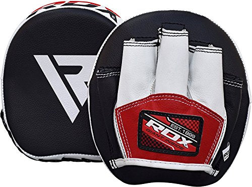 RDX Synthetic Leather Strike Shield PAIR Smarty Hook Jab Pads Boxing Thai Pao MMA Training, Bianco, Unique