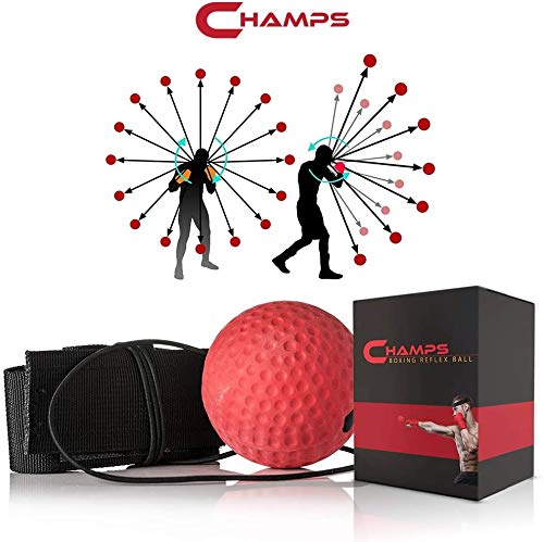 Champs MMA Boxing Reflex Ball - Boxing Equipment Fight Speed, Boxing Gear Punching Ball Great for Reaction Speed and Hand Eye Coordination Training Reflex Bag Alternative