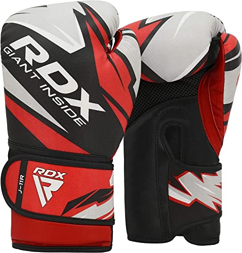 RDX Kids Boxing Gloves for Training and Muay Thai, Maya Hide Leather Junior Mitts for Kickboxing, Sparring Good for Youth Punch Bag, Grappling Dummy and Focus Pads Punching