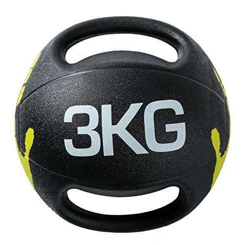 Medicine Ball Double Handle Fitness Ball, Male And Female Core Strength Training Aerobics Rubber Ball, 3kg/4kg/5kg/6kg/7kg/8kg/9kg/10kg (Size : 3kg/6.6lbs)