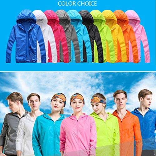 Xiang Ru Unisex Quick Dry UV Protect Running Coat UPF 50+ Lightweight Waterproof Windbreaker Jacket Orange S