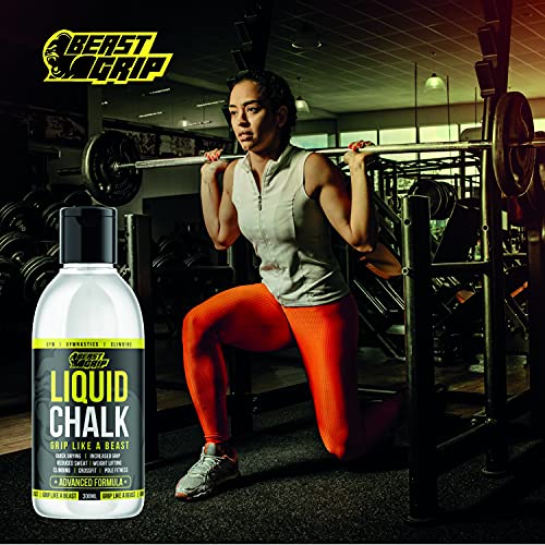 Beast Grip Liquid Chalk Pocket Sized 100ml Advanced Formulation - Improve your Weightlifting, Climbing, Gym or Pole Fitness Grip - Sweat Free Dry Hands (100ml)