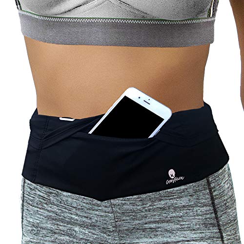 Universal Running Belt for All Phone (iPhone 14/13/12/11/8/SE/X/XR/Mini/Max/Plus/Pro, Samsung Galaxy S22/S21/S20/S10/Ultra). Sports Waist Pack for Runners, Fitness, Exercise and Gym Workouts (Black)