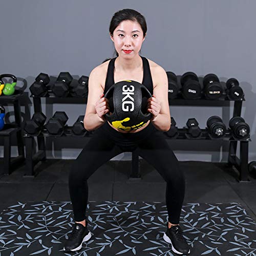 Medicine Ball Binaural Medicine Ball, Home Gym Core Training Rubber Solid Ball Double-handle Gravity Ball, 3kg/4kg/5kg/6kg/7kg/8kg/9kg/10kg (Size : 4kg/8.8lbs)
