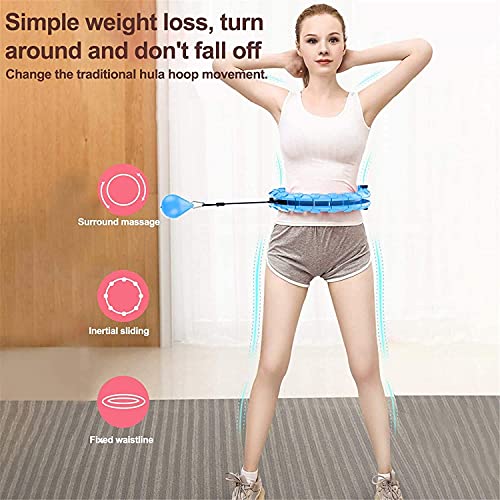 RIZUKI fitness hula hoops Weighted Hula Hoop, Abdominal Training Device, Exercise Hula Hoops, 360°Auto-Spinning Non Dropping Fitness Hula Hoops, Suitable for Indoor Aerobic Fitness, with LCD Counter