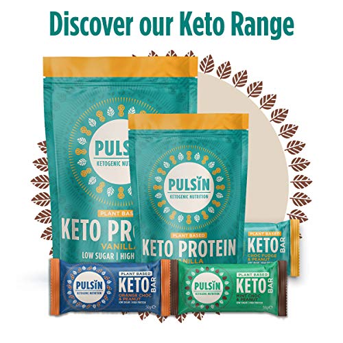 Pulsin - Vanilla Vegan Keto Protein Powder - 252g - 9.2g Protein, 1.1g Carbs, 4g Fibre, 130 Kcals Per Serving, Gluten Free, Plant Based, Low Sugar & Dairy Free
