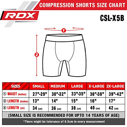 RDX MMA Thermal Compression Shorts Boxing Tights Training Base Layer Fitness Running Cycling Gym Exercise Workout S Black