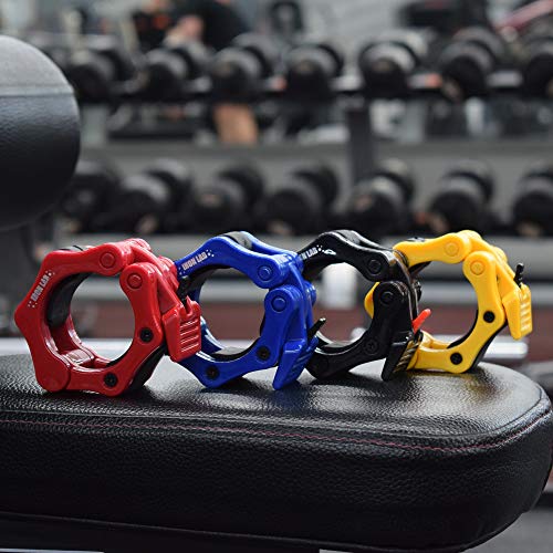 Iron Lab Olympic Barbell Clips Pair Clamps of 2" Inch Pro Set of 2 Collar Weights Black Perfect for Pro Crossfit Strong Lifts and Olympic Training Professional Quality - Gym Store