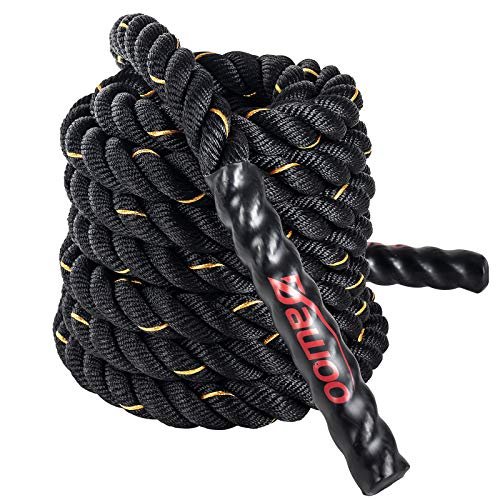 DAWOO Battle Rope, Strength Training Rope, Battling Rope (38mm*9m/12m/15m) (Without Anchor, 9M)