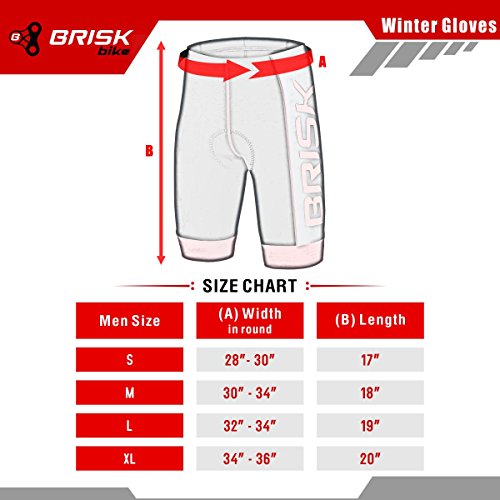 Brisk Bike Padded Compression Cycling Shorts (Black/Blue, Large)
