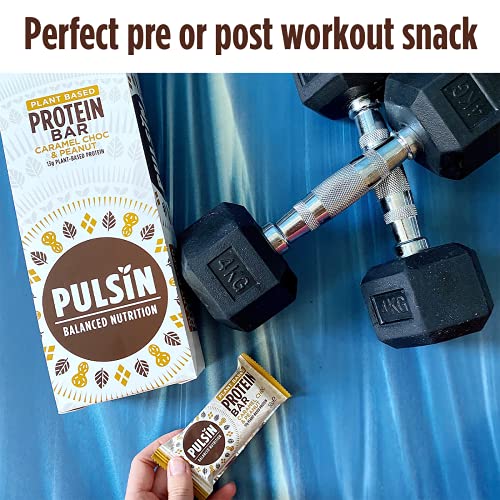 Pulsin - Vanilla Choc Chip Vegan Protein Bars - 18 x 50g - 13.4g Protein, 5g Fibre, 238 Kcal Per Serving - Gluten Free, Plant Based, Palm Oil Free & Dairy Free Snack Bar