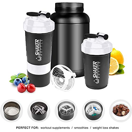 UFIT Blender Bottle – 700ml Protein Shaker Cup Water Bottle with Shaker Cup BPA Free Non-Toxic Durable Stylish Fitness Gym Sports Bulk Powders Protein Drinking Blend Active Bottle for Diet Shakes
