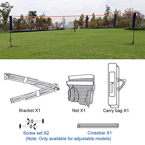 Ljings Portable Badminton Net,Volleyball Net & Tennis Net,Multiple Court Widths,Adjustable Hight And Width,Professional Sets,Perfect Backyard/Lawn Game,5.1m