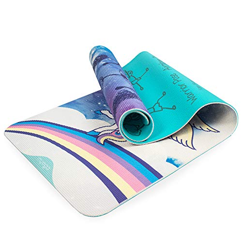 Myga Childrens Yoga Mat - Sweet Dreams Printed Kids Yoga Mat - Childs Exercise Mat for Pilates, Non Slip Multi Purpose Fitness Mat - Core Workout for Home, Gym, Studio