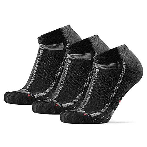 Long Distance Low-Cut Running Socks for Men & Women (Black/Grey, 9-12)