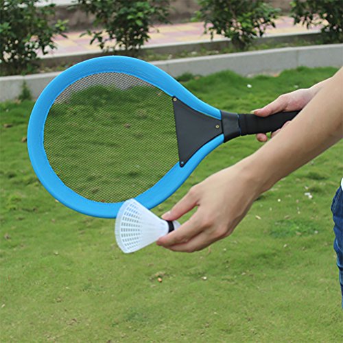 Badminton Tennis Rackets Set with Ball for Kids - 3 in 1 Beach Garden Outdoor Sport Play Game Toy for Boys Girls (Blue)