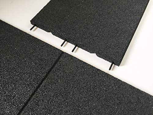 Aslon Black Rubber Playground Tile - 400x400x25mm