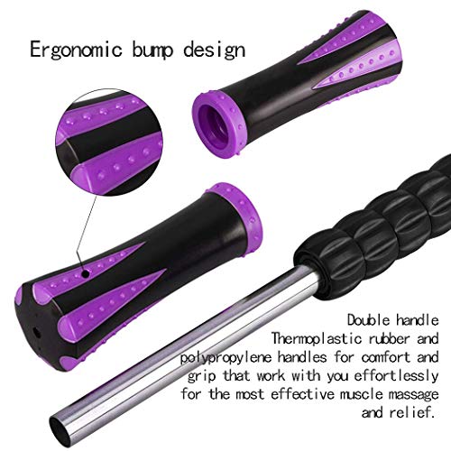 Muscle Roller Stick, BUDDYGO Massage Stick Roller for Deep Tissue and Trigger Point Hamstring Tightness & Plantar Fasciitis Massage, Effective Relieve Cramp, Pain, Suitable for Athlete, Runner, Yogi