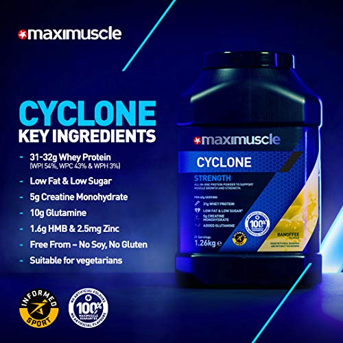 MAXIMUSCLE Cyclone Protein Powder Chocolate Flavour,1.26 kg