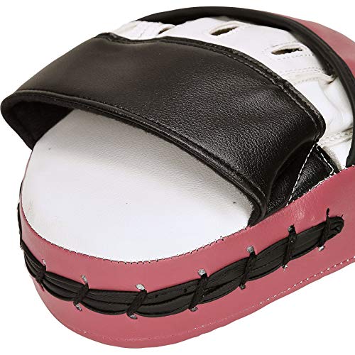Focus pads Boxing Mitts - Curved Hook and Jab Target Hand Pads - Great for MMA, Kickboxing, Martial Arts, Muay Thai, Karate Training - Padded Punching, Coaching Strike Shield (Pink)