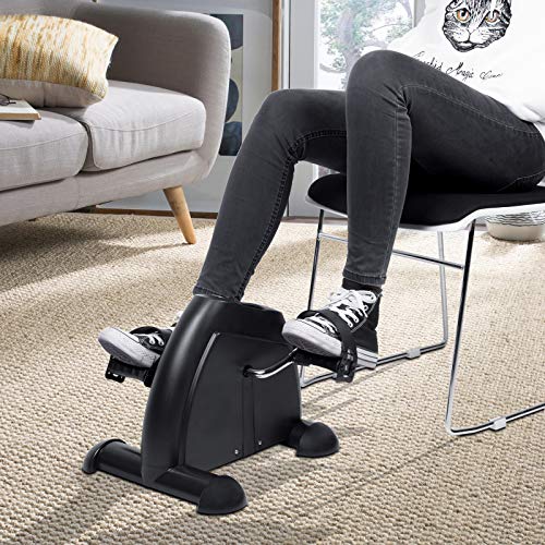 Mini Exercise Bike Pedal Exerciser Resistance Cycle Indoor Gym Office Fit Black - Gym Store