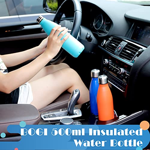 BOGI 17oz Insulated Water Bottle Double Wall Vacuum Stainless Steel Bottle Leak Proof keeps Hot and Cold Drinks for Outdoor Sports Camping Hiking Cycling, Comes with a Cleaning Brush Gift (Mint)