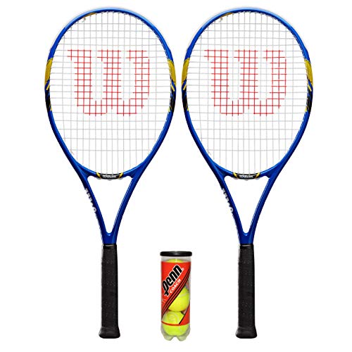 Wilson US Open Tennis Racket L3 (Various Options) (2 Rackets + Balls)