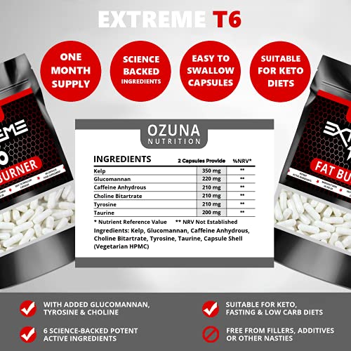 Fat Burners Keto Extreme T6 Fast Weight Loss Pills Diet Slimming | 60 Capsules