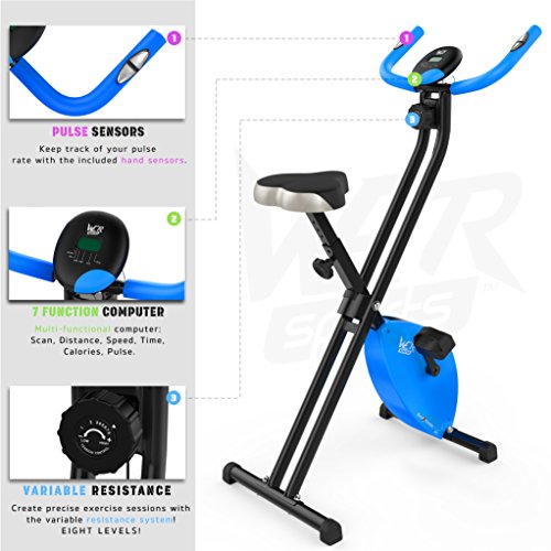 Folding Magnetic Exercise Bike X-Bike Fitness Cardio Workout Weight Loss Machine (Black)