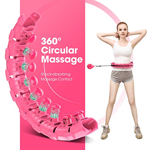 Beedove Hula Fitness Hoop, Smart Massage Weighted Hula Ring, Never Falling Adjustable Size Suitable for Adult Youth Children Beginners