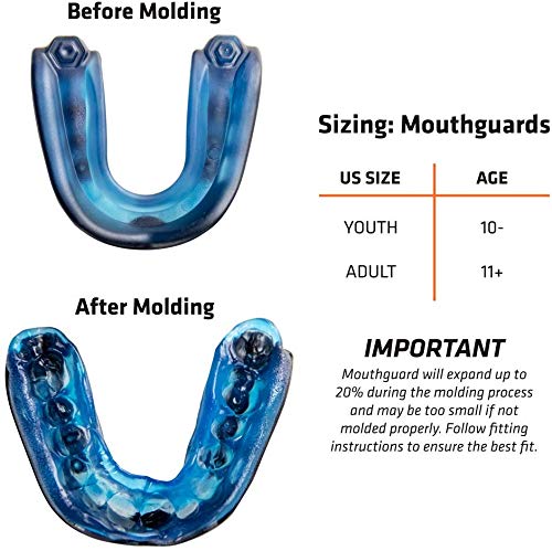 Shock Doctor Unisex's Gel Max Mouthguard, Blue/Black, Adult