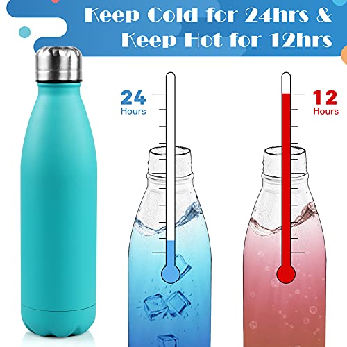 BOGI 17oz Insulated Water Bottle Double Wall Vacuum Stainless Steel Bottle Leak Proof keeps Hot and Cold Drinks for Outdoor Sports Camping Hiking Cycling, Comes with a Cleaning Brush Gift (Mint)