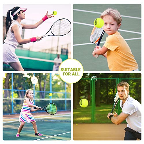 5 Pcs Tennis Balls with Rope, Luckits Practice Tennis Ball for Tennis Self-Study Durable Replacement Balls Elastic String Tennis Trainer Training Ball Tool for Adults Kids Beginner Indoor Outdoor