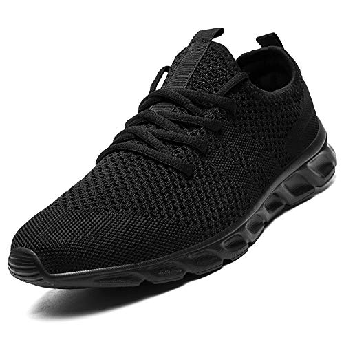 Mens Running Shoes Trainers Walking Tennis Sport Shoes Ligthweight Gym Fitness Jogging Casual Shoes Fashion Sneakers for Men Black