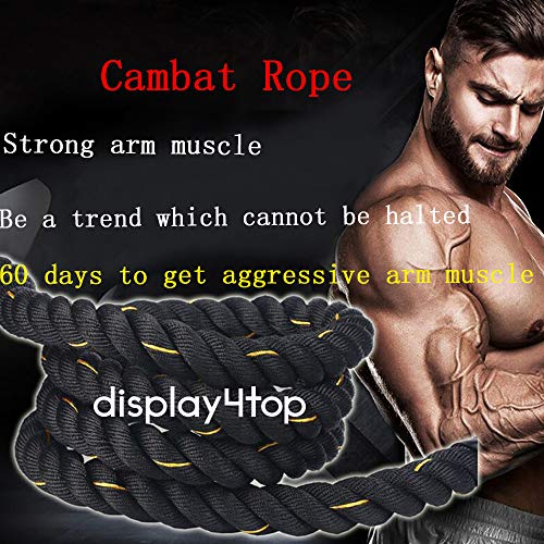 DAWOO Battle Rope, Strength Training Rope, Battling Rope (38mm*9m/12m/15m) (Without Anchor, 9M)