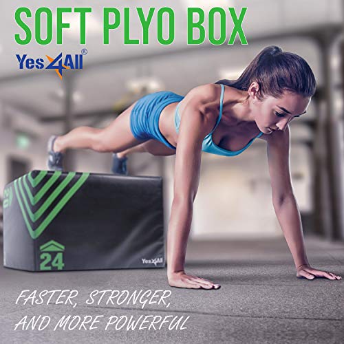 Yes4All Unisex 1j6h Yes4All Foam Plyo Box Plyometric Box Platform for Jump Training Conditioning, Green, 76.2 x 61 50.8 cm UK