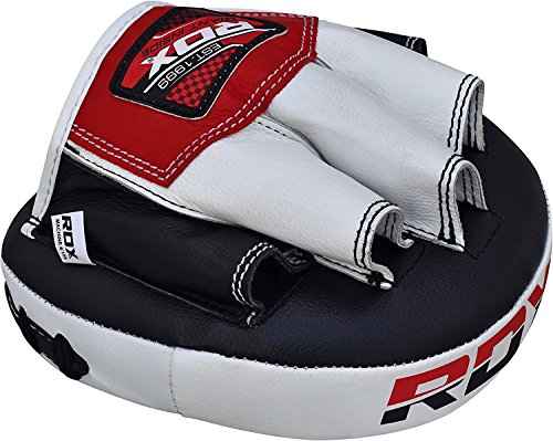 RDX Synthetic Leather Strike Shield PAIR Smarty Hook Jab Pads Boxing Thai Pao MMA Training, Bianco, Unique