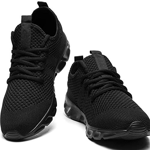 Mens Running Shoes Trainers Walking Tennis Sport Shoes Ligthweight Gym Fitness Jogging Casual Shoes Fashion Sneakers for Men Black