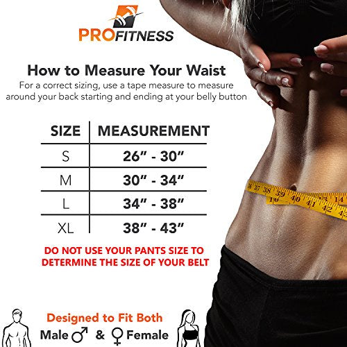 ProFitness 4 Inch Wide Velcro Weight Lifting Belt (Large, Black/White)